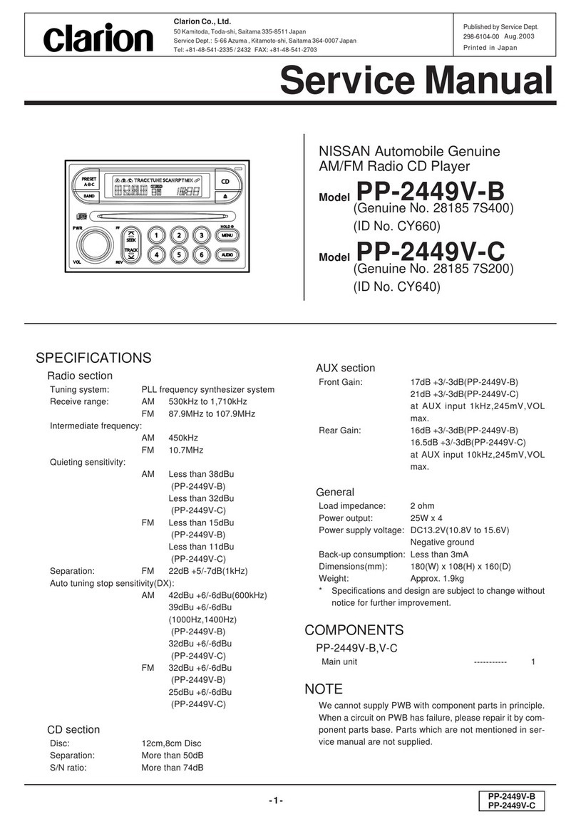Clarion PP-2449V-B User manual