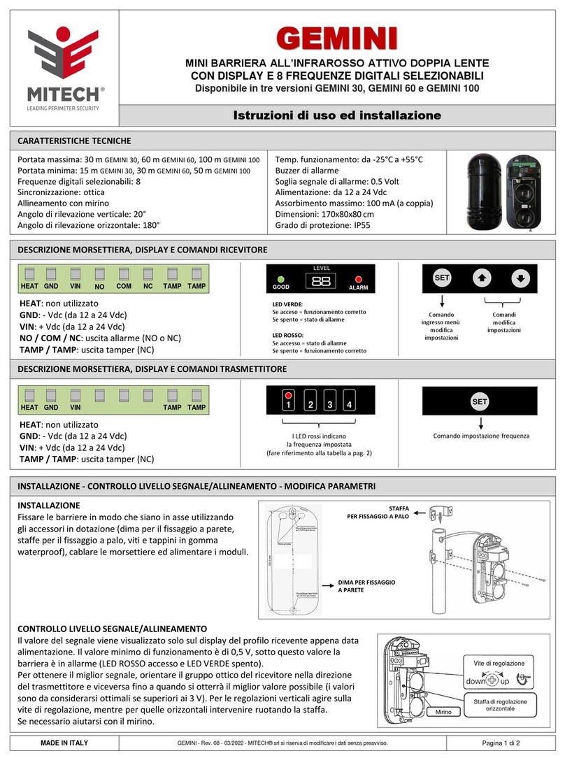 MITECH GEMINI 30 Installation and user manual