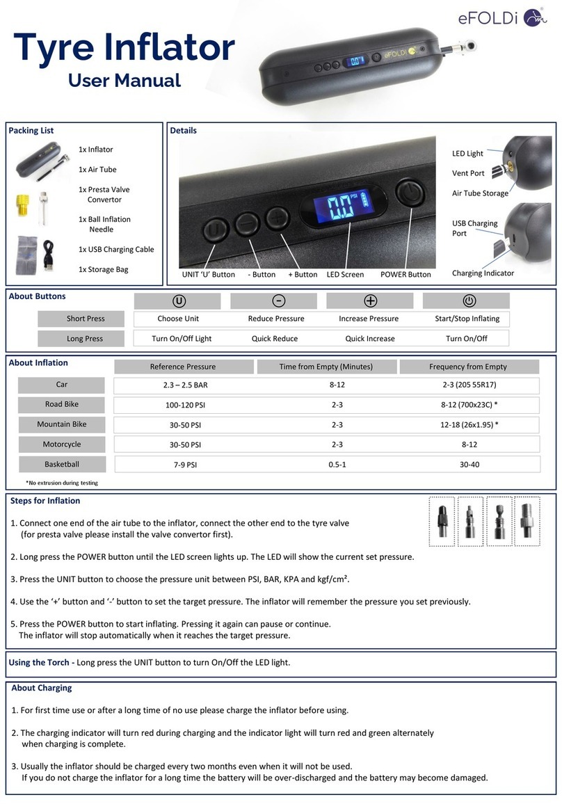 eFOLDi Tyre Inflator user manual