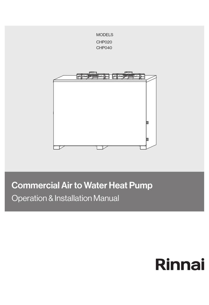 Rinnai CHP020 Customer operation & installation manual