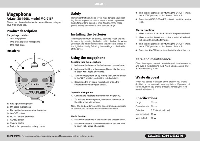 Clas Ohlson MG-211F instruction manual
