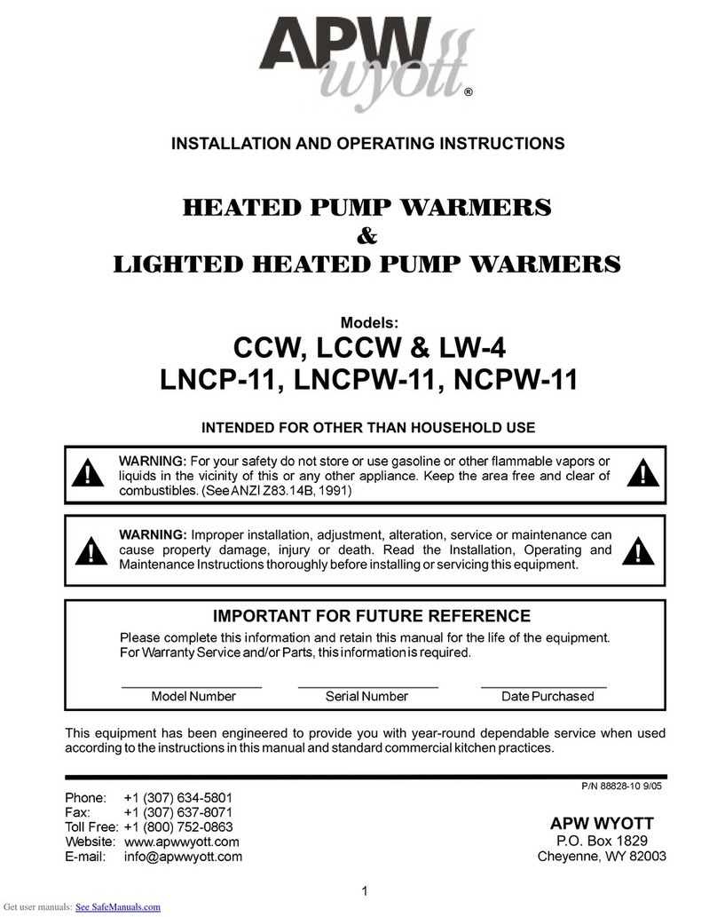 APW Wyott CCW User manual