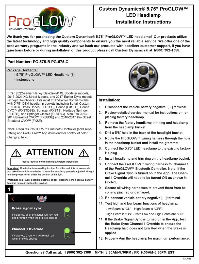 Custom Dynamics ProGLOW PG-575-B PG-575-C installation instructions
