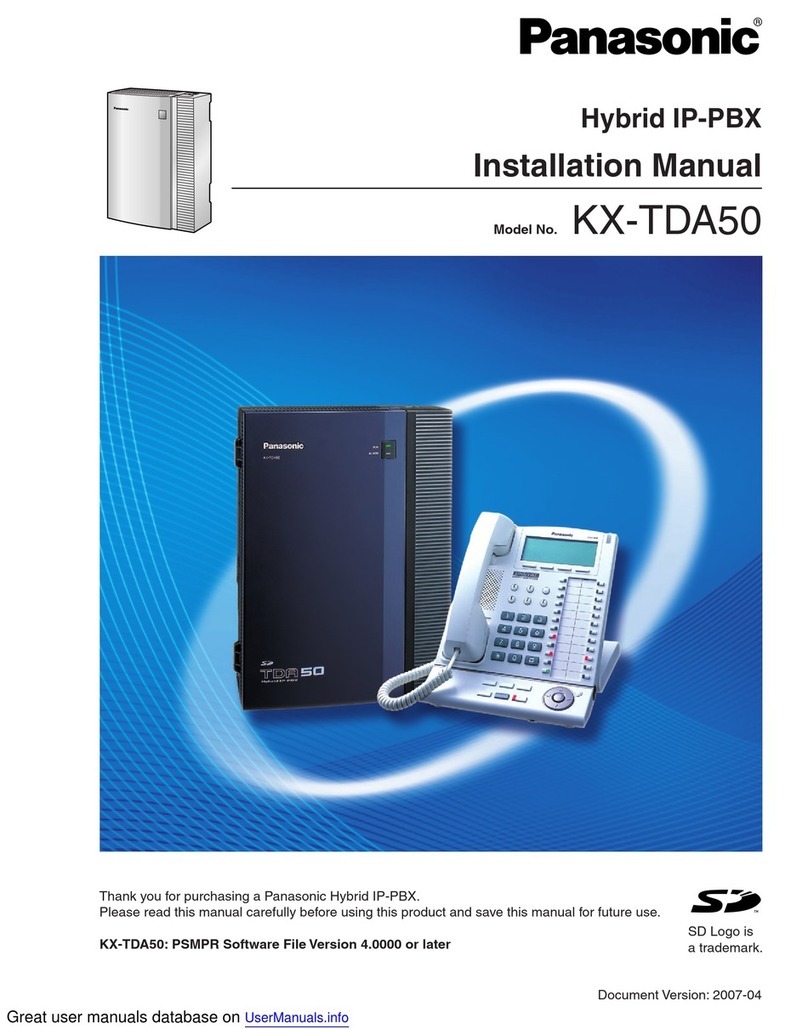 Panasonic KX-TDA50 installation manual