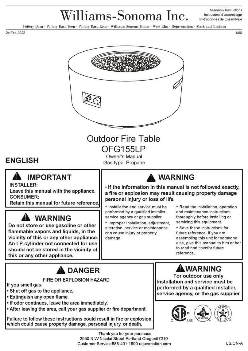 Williams-Sonoma OFG155LP owner's manual Williams-Sonoma OFG155LP owner's manual