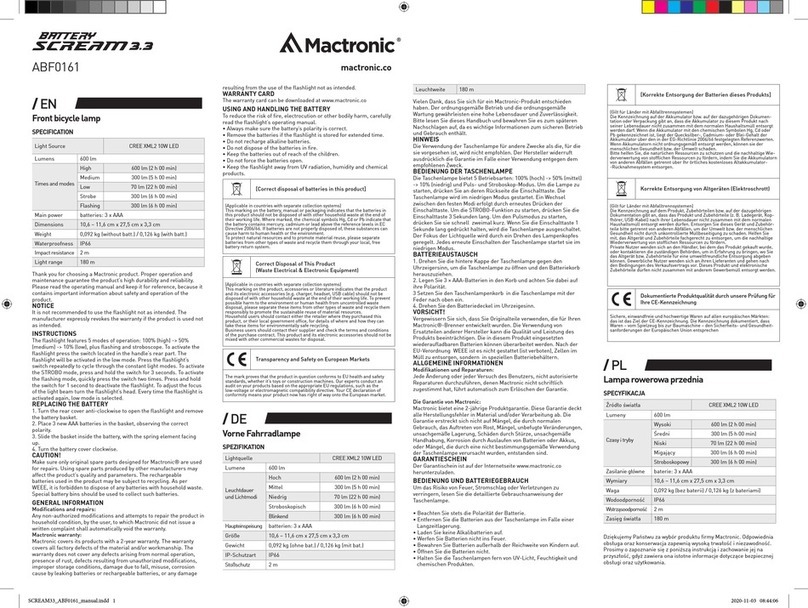Mactronic BATTERY SCREAM 3.3 quick start guide