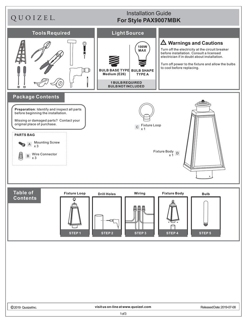 Quoizel PAX9007MBK User manual Quoizel PAX9007MBK User manual