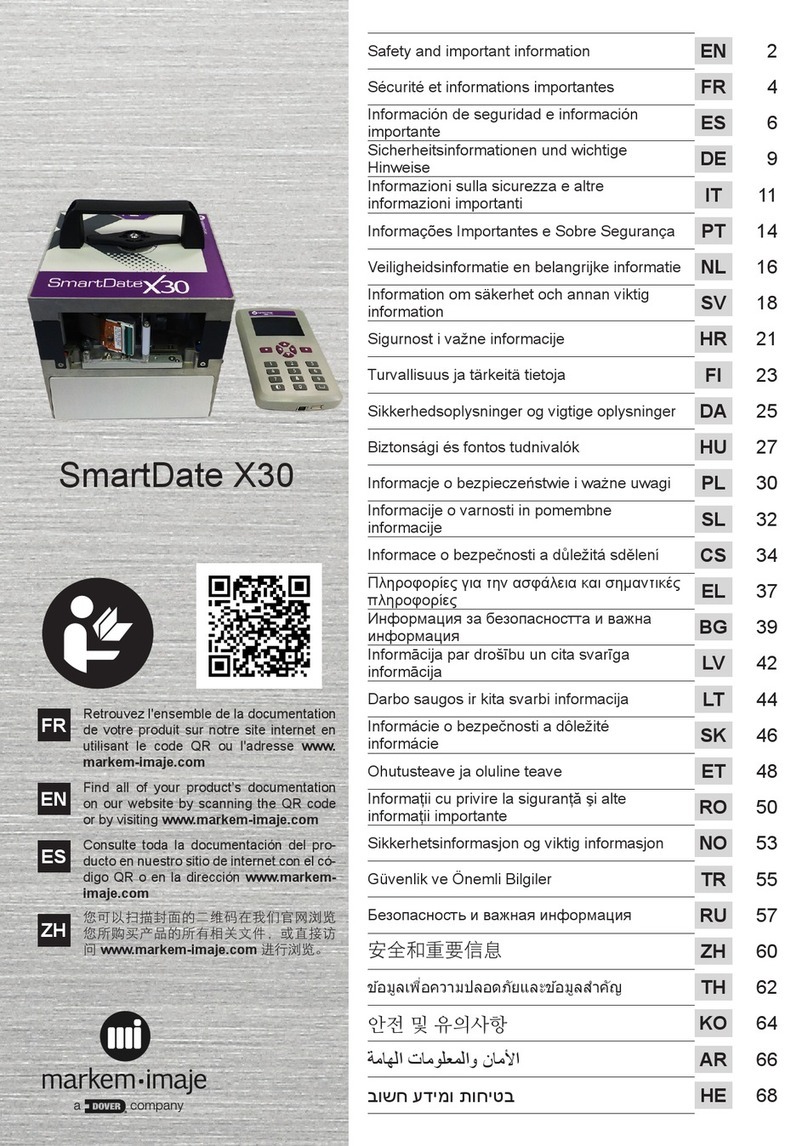Dover markem-imaje SmartDate X30 Safety and important information