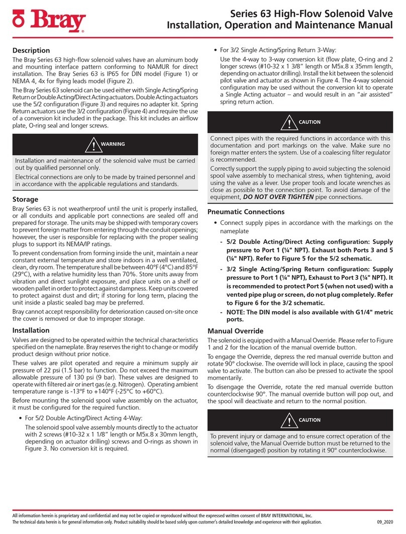 Bray 63 Series Installation, operation and maintenance manual