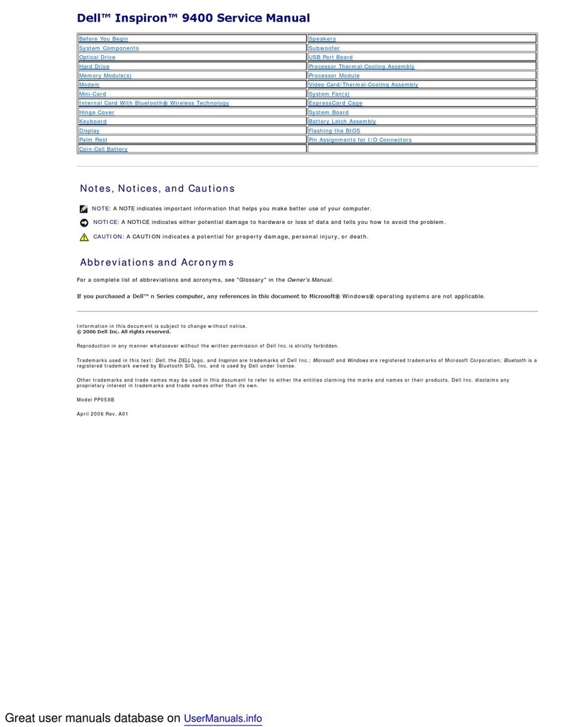 Dell Inspiron 9400 User manual Dell Inspiron 9400 User manual