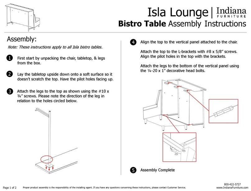 Indiana Furniture Isla Lounge Bistro Table Assembly instructions Indiana Furniture Isla Lounge Bistro Table Assembly instructions