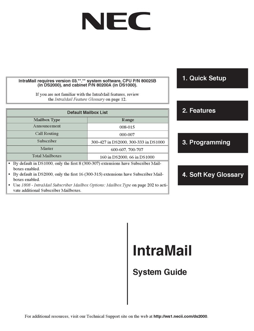 NEC IntraMail 4 Parts list manual NEC IntraMail 4 Parts list manual