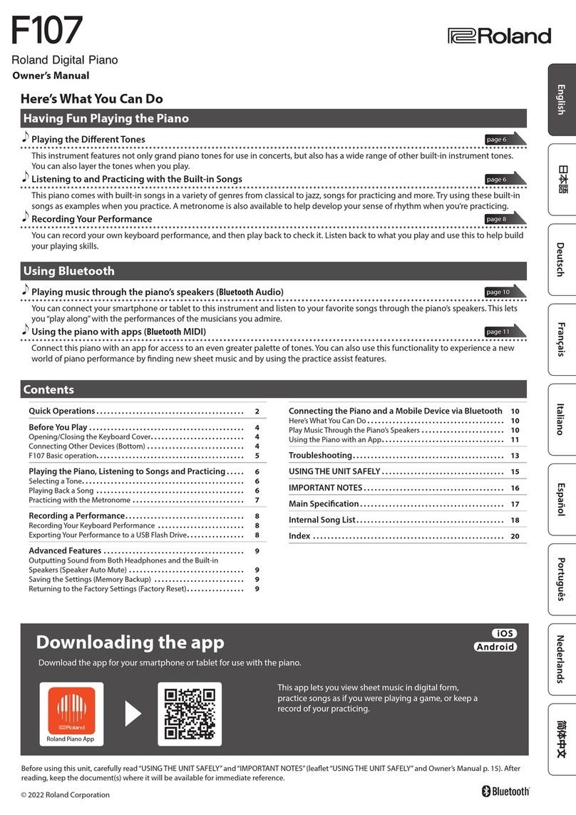 Roland F107 User manual