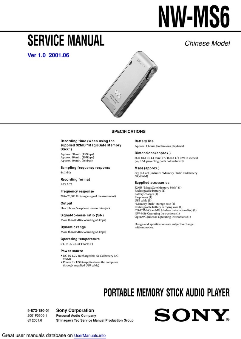 Sony Walkman NW-MS6 User manual