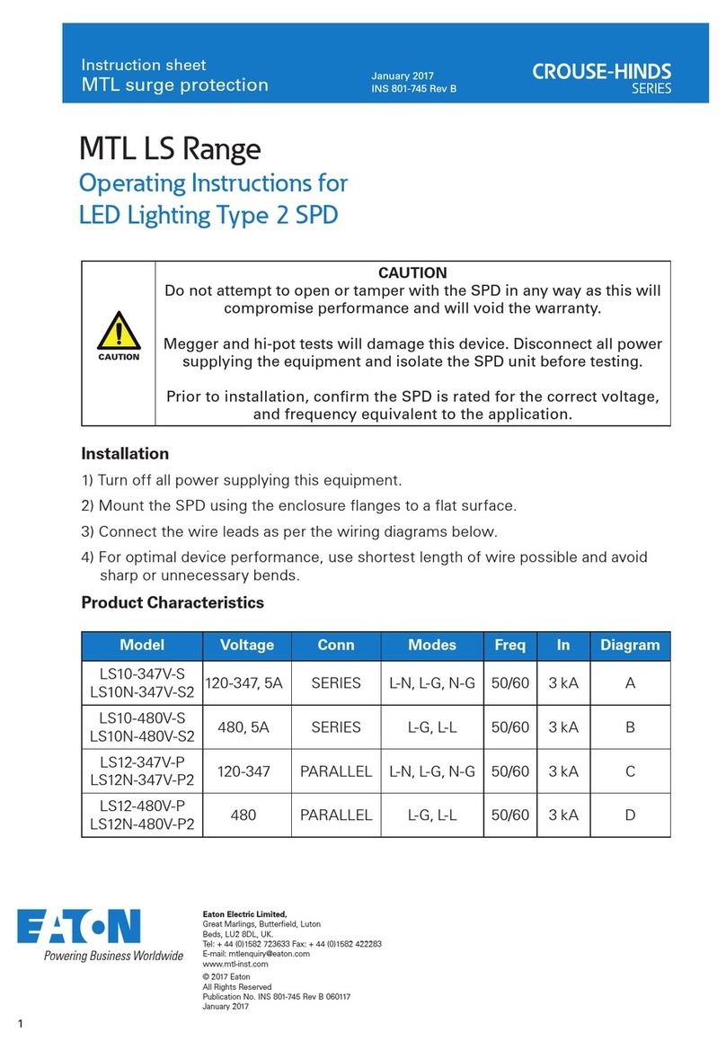 Eaton CROUSE-HINDS MTL LS Serues User manual