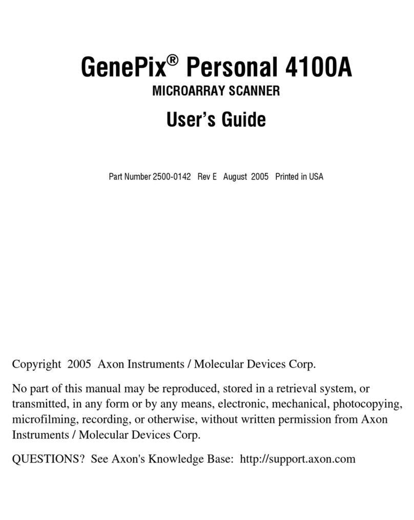 Axon GenePix Personal 4100A User manual