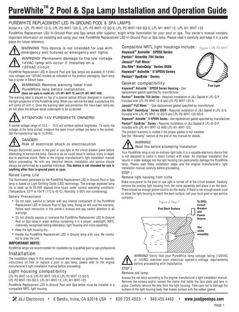 J&J Electronics PureWhite LPL-P2-WHT-12-S Installation and operation guide