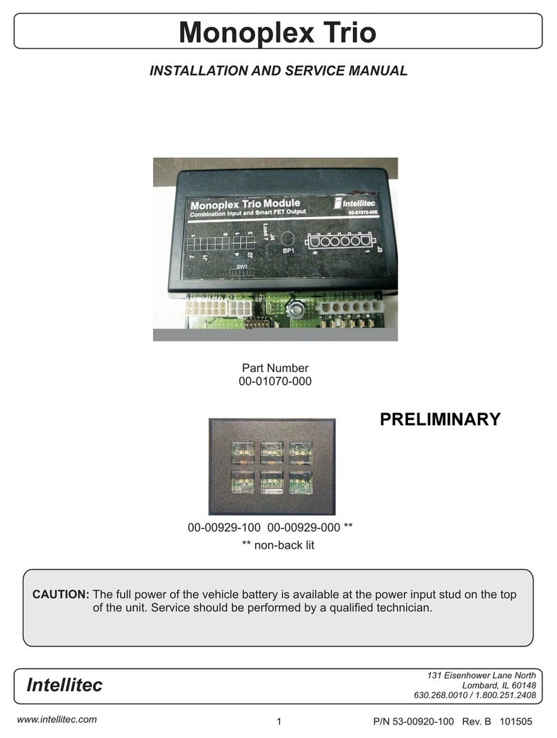 Intellitec Monoplex Trio Installation and service manual