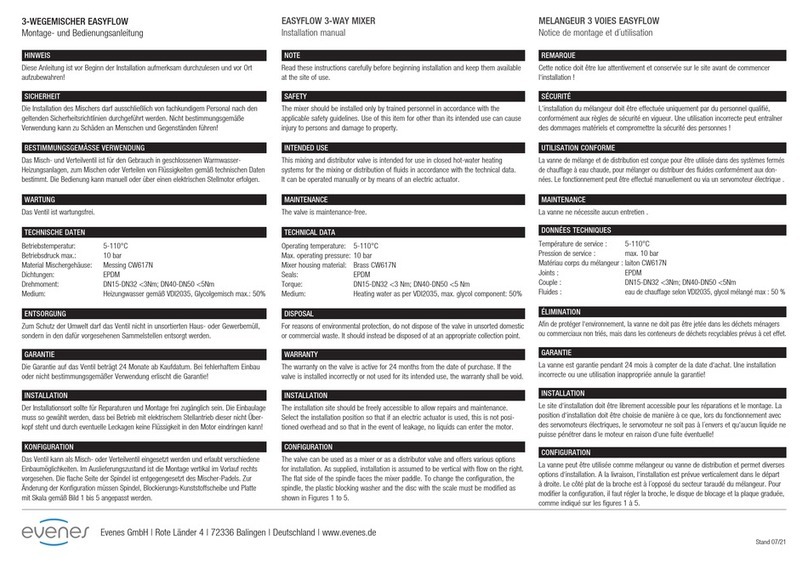 evenes EASYFLOW installation manual