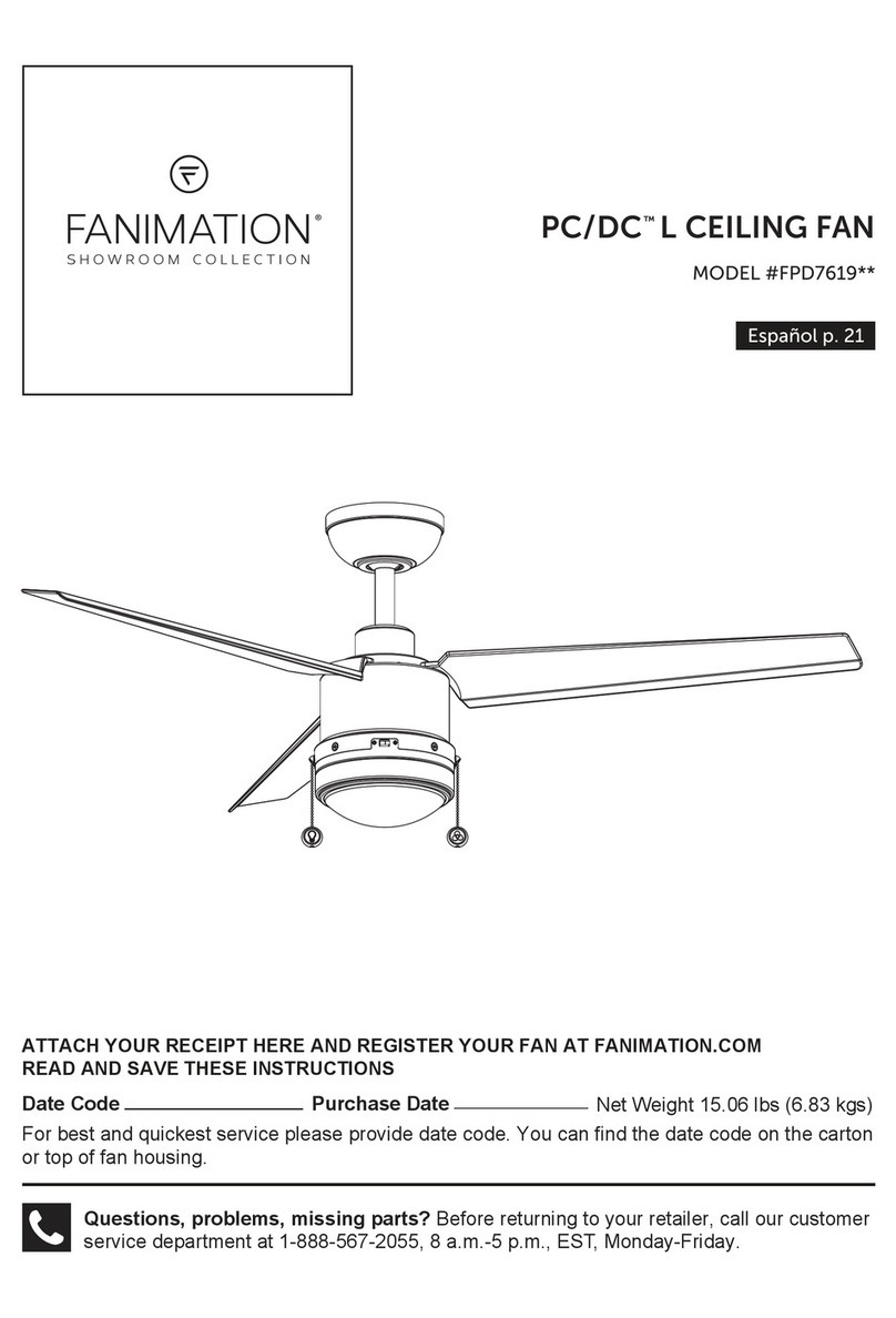 Fanimation PC/DC FPD7619 Series User manual