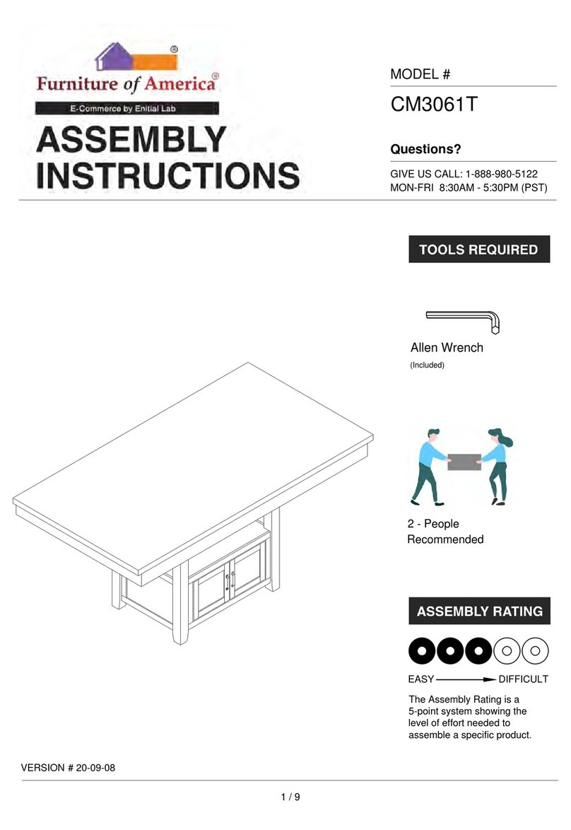 Furniture of America CM3061T Assembly instructions Furniture of America CM3061T Assembly instructions