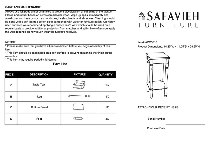 Safavieh Furniture ACC5716 Assembly instructions Safavieh Furniture ACC5716 Assembly instructions