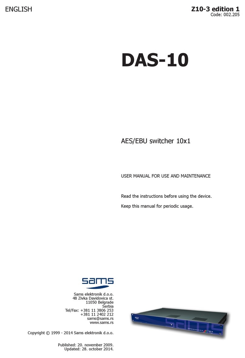 Sams DAS-10 User manual for use and maintenance