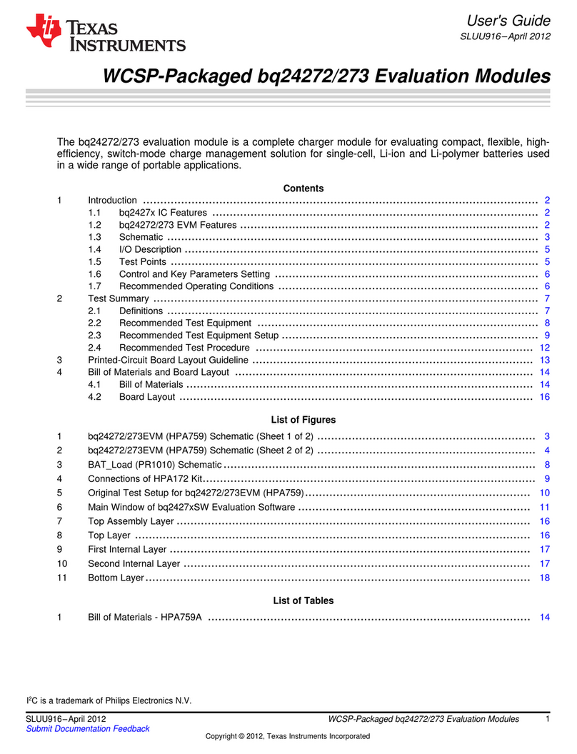 Texas Instruments WCSP-Packaged bq24272 User manual
