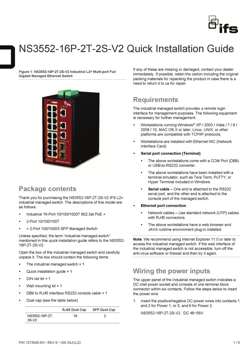 ifs NS3552-16P-2T-2S-V2 Quick installation guide