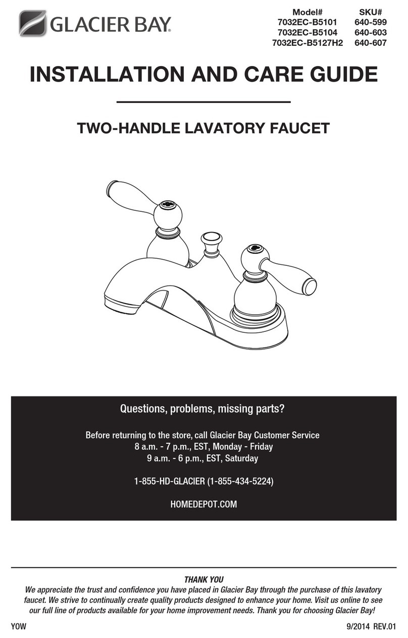 Glacier bay 7032EC-B5101 Installation and care guide