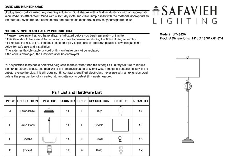 Safavieh Lighting LIT4343A User manual Safavieh Lighting LIT4343A User manual