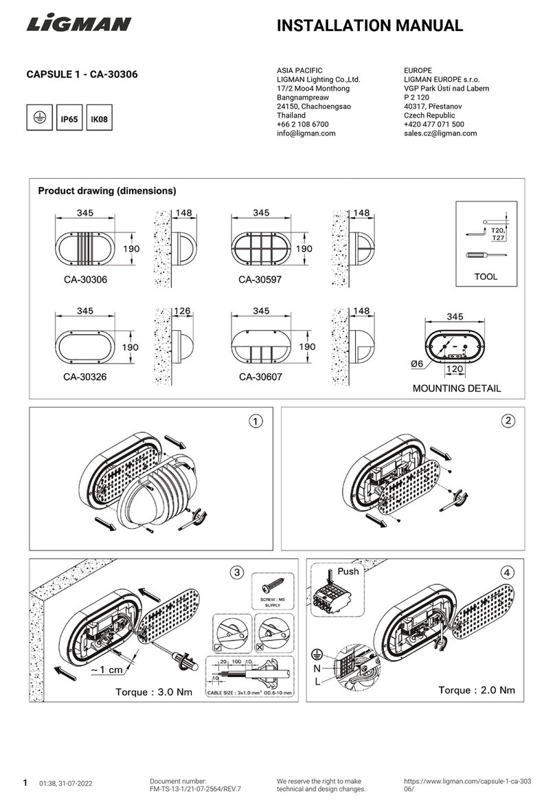 LIGMAN CAPSULE 1 CA-30306 installation manual LIGMAN CAPSULE 1 CA-30306 installation manual
