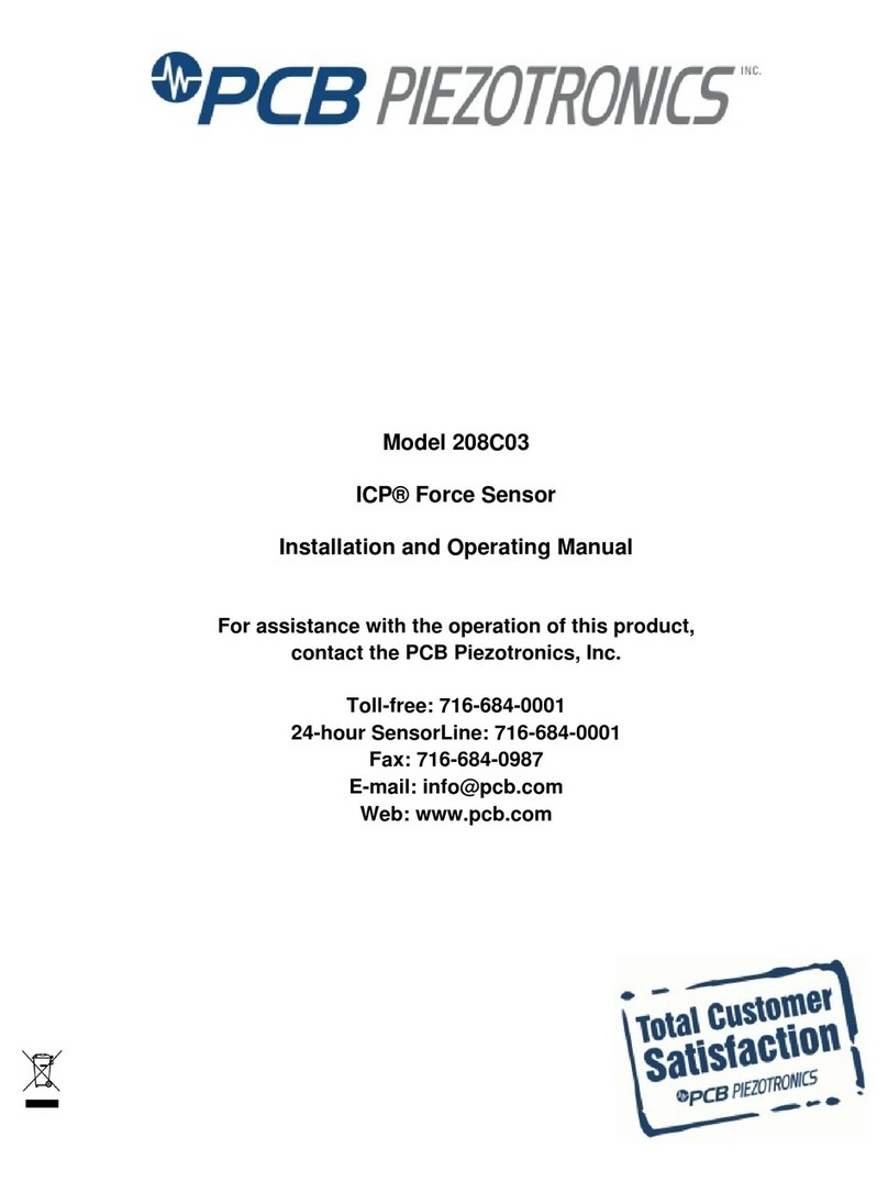 PCB Piezotronics 208C03 Installation and operating manual