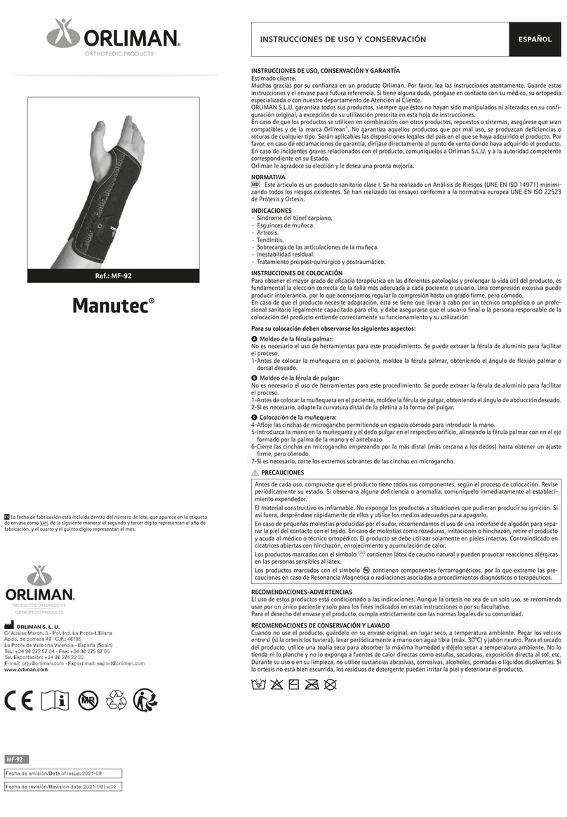 Orliman Manutec MF-92 Operation instructions