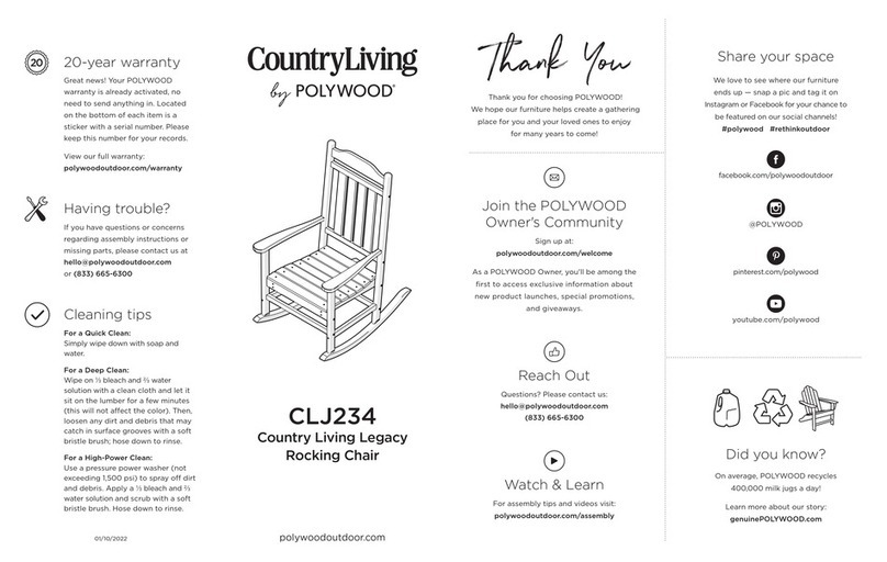 Polywood Country Living Legacy CLJ234 User manual