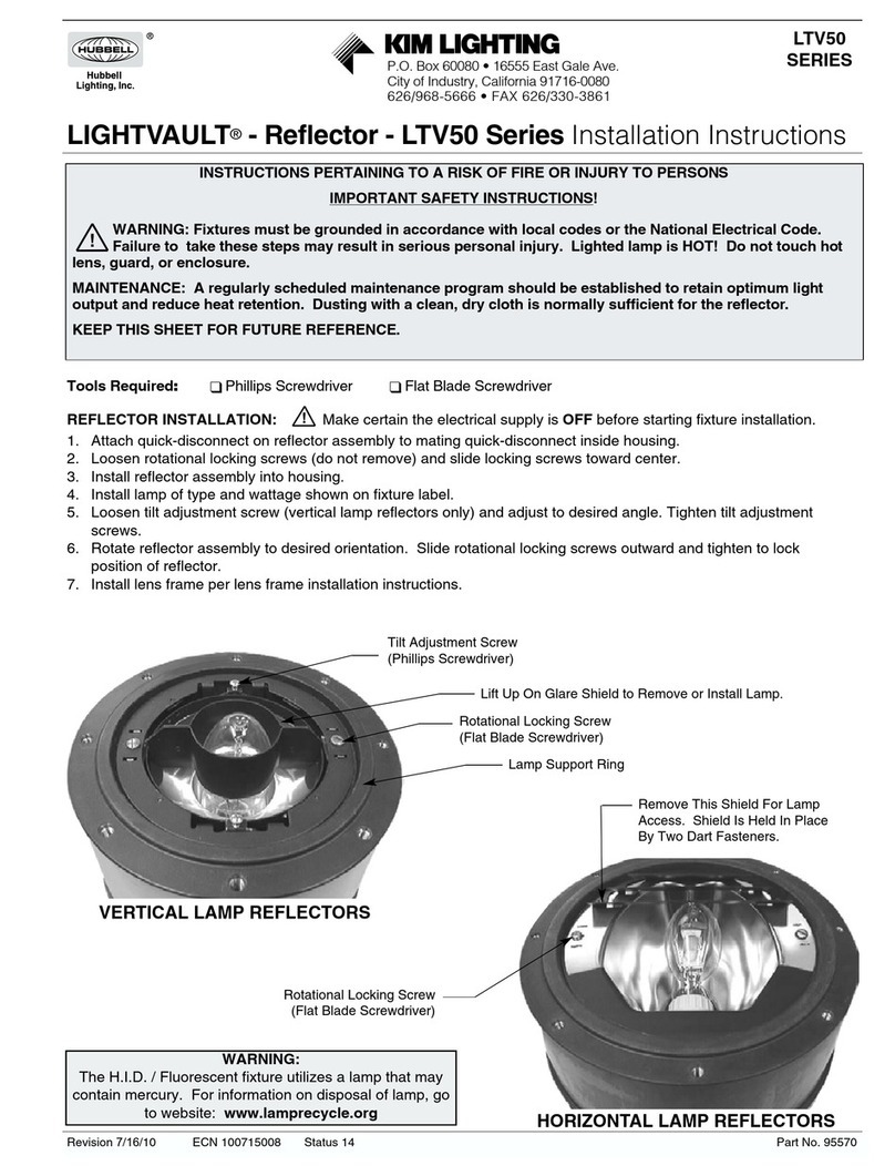 Hubbel KIM LIGHTING LIGHTVAULT LTV50 Series installation instructions
