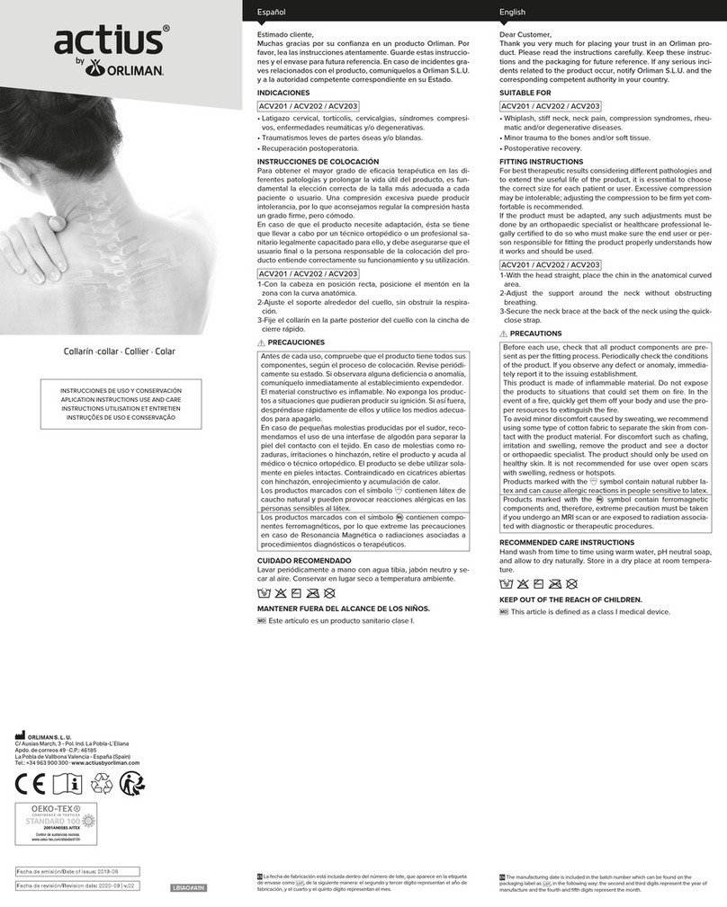 Orliman actius ACV201 User manual