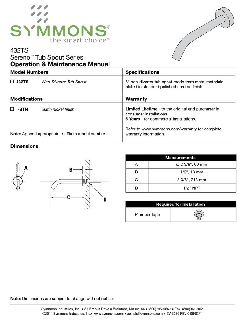 Symmons Sereno 432TS Manual