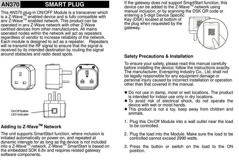 EVERSPRING AN370 quick start guide