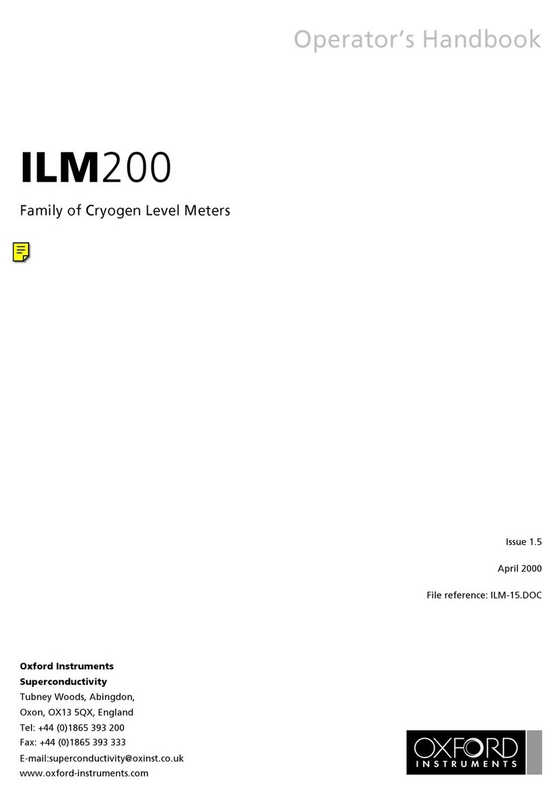Oxford Instruments ILM200 Operator's handbook