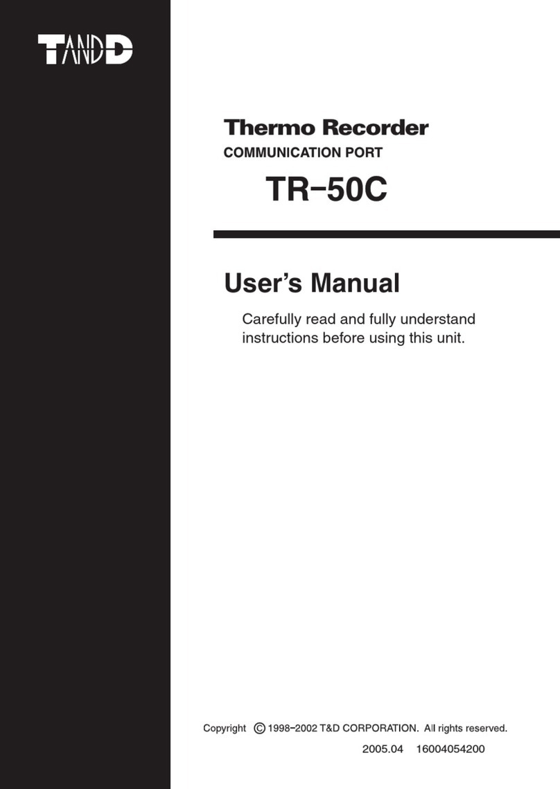 T&D Thermo Recorder TR-50C user manual T&D Thermo Recorder TR-50C user manual