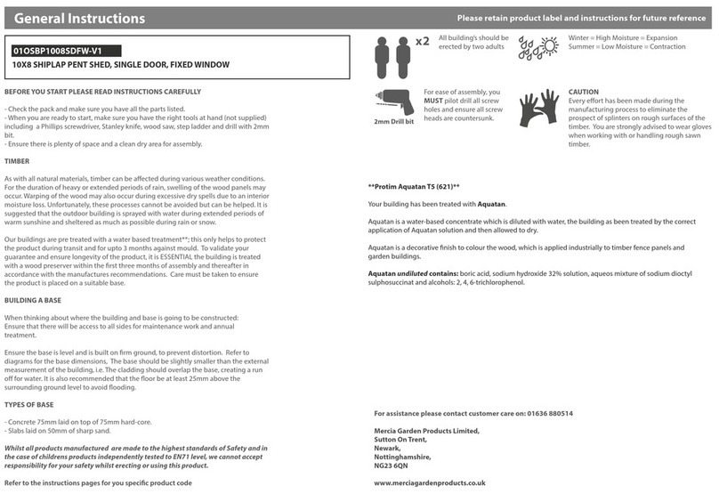 Mercia Garden Products 01OSBP1008SDFW-V1 installation instructions Mercia Garden Products 01OSBP1008SDFW-V1 installation instructions