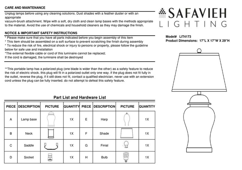 Safavieh Lighting LIT4173 User manual