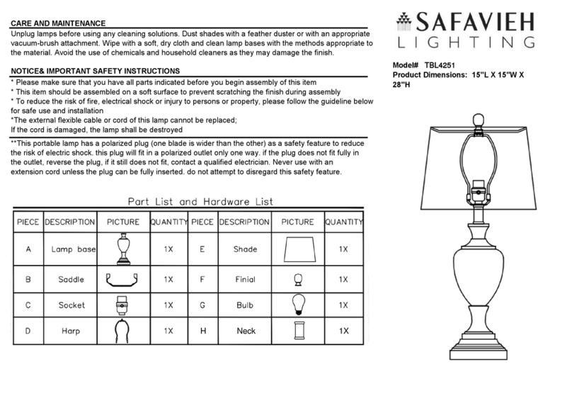 Safavieh Lighting POPPY TBL4251 User manual