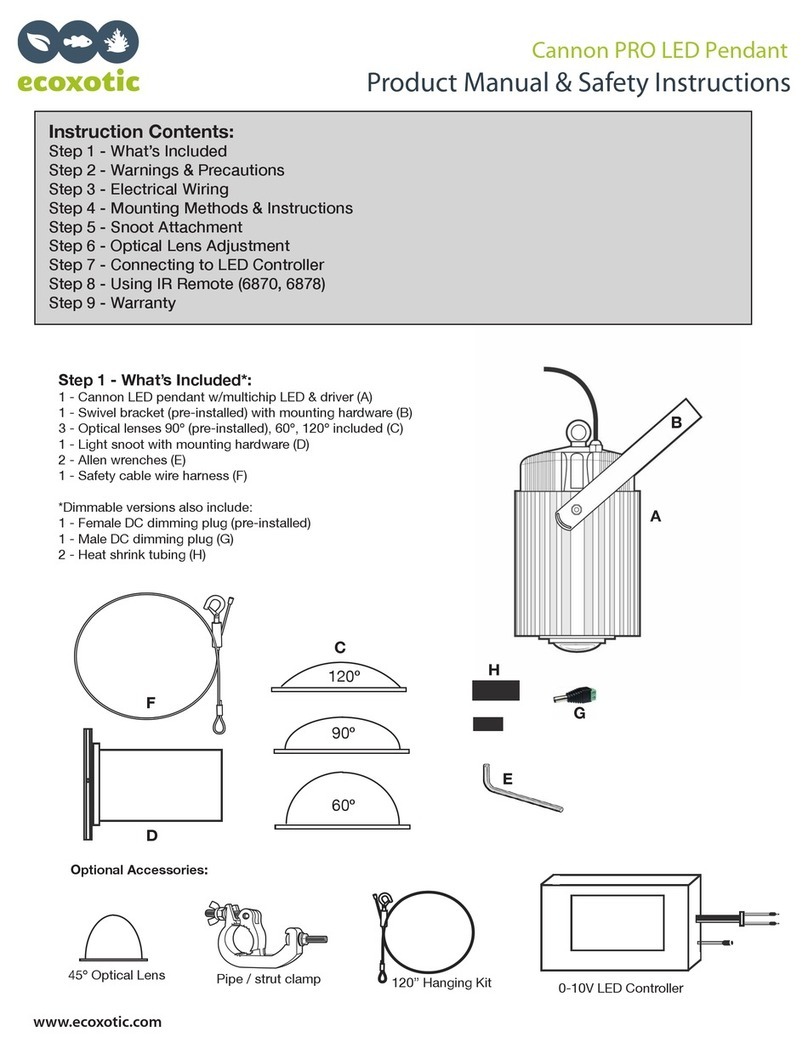 Ecoxotic Cannon PRO LED Pendant MANUAL & SAFETY INSTRUCTIONS