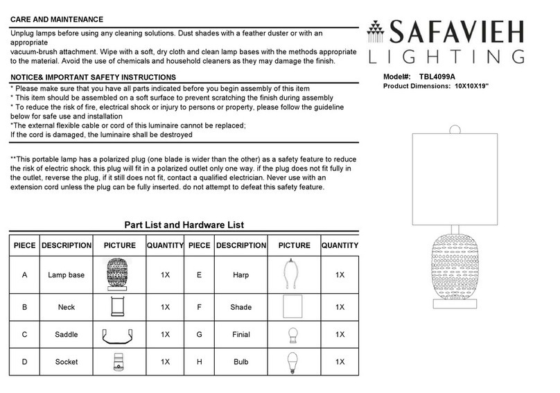 Safavieh Lighting TUCANA TBL4099A manual