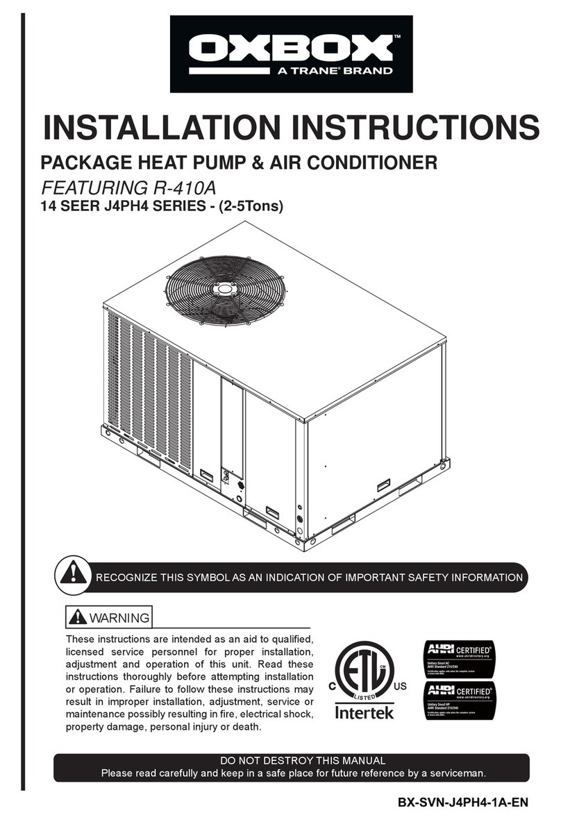 Trane OXBOX J4PH4 Series User manual