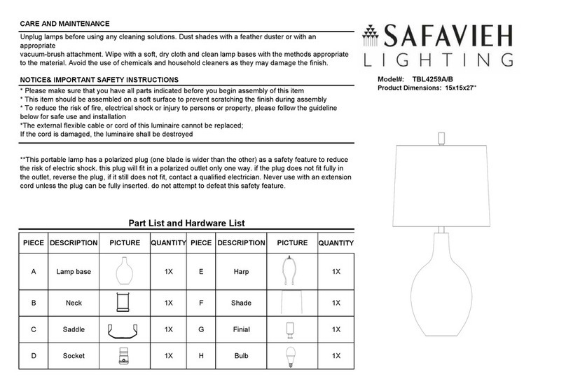 Safavieh Lighting NADINE TBL4259A manual