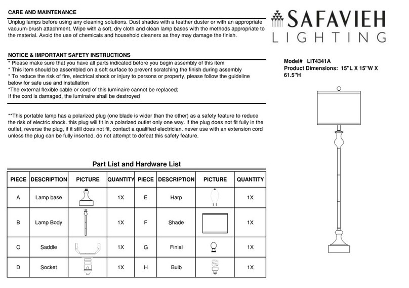 Safavieh Lighting BREWSTER LIT4341A User manual