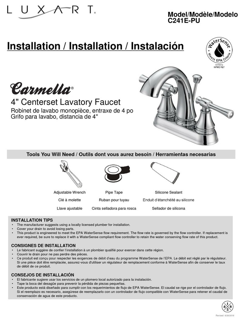 Luxart Carmella C241E-PU instructions Luxart Carmella C241E-PU instructions